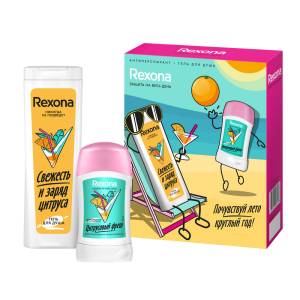 Набор подарочный Rexona цитрусовый Фреш стрик/Гель для душа