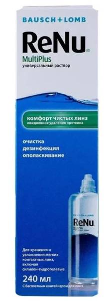 Раствор Renu MultiPlus для линз с протеиновой очисткой 240мл фотография